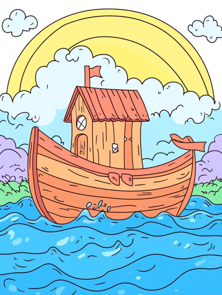 noahs ark coloring pages header