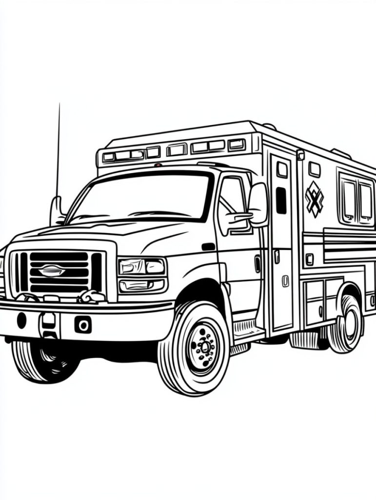 Ambulance truck coloring pages (18)