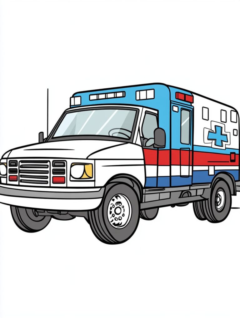Ambulance truck coloring pages Header