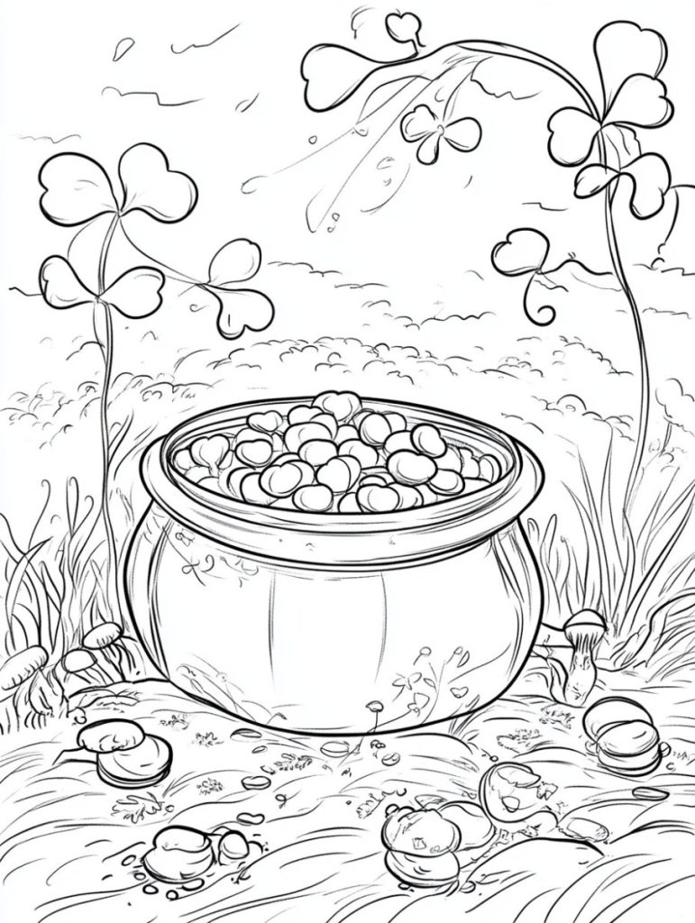 Pot of gold coloring pages (13)