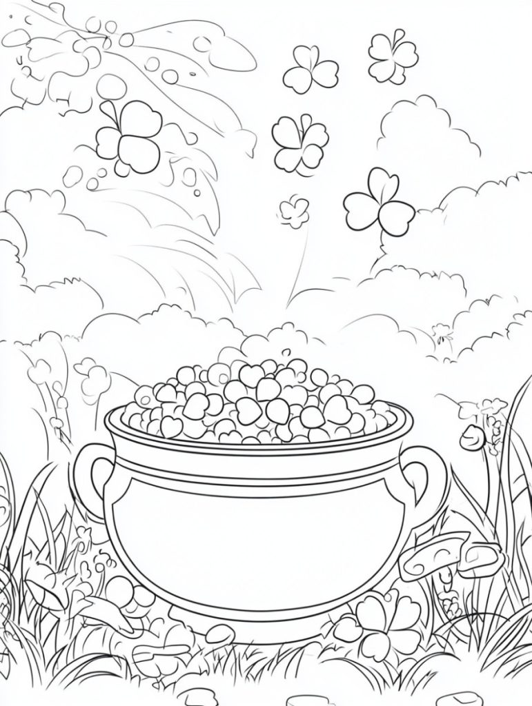 Pot of gold coloring pages (15)