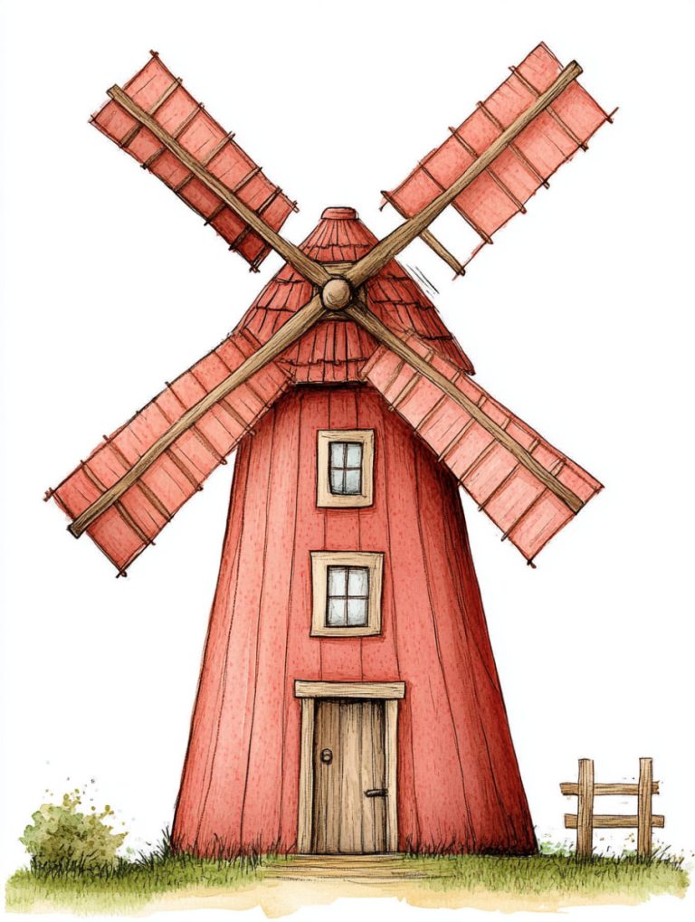 Windmill coloring pages